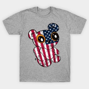 USA Flag Art Teddy Bear T-Shirt
